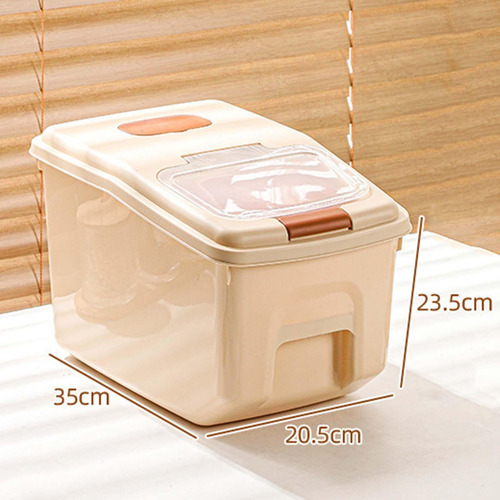 Recipiente De Armazenamento De Capacidade 10kg Tampa Branca