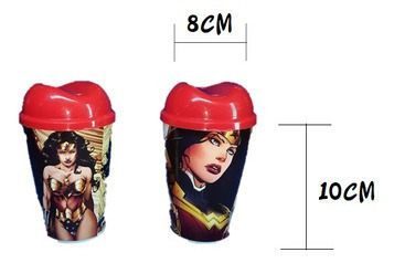 Vaso Pitillo Infantil Mujer Maravilla  X12 Unidades