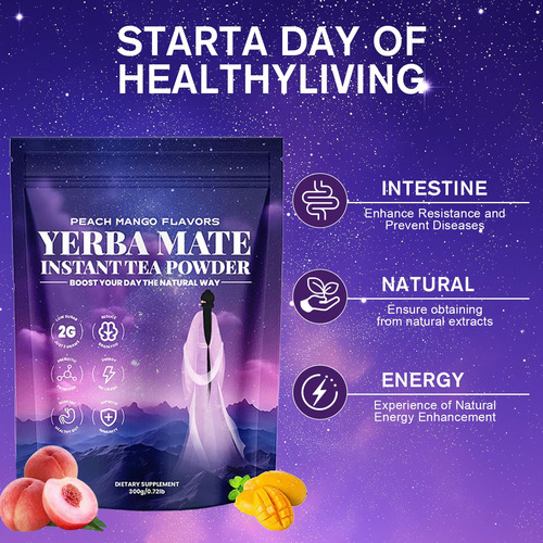 Yerba Mate Instant Tea Powder- Yerba Magic Peach Mango,