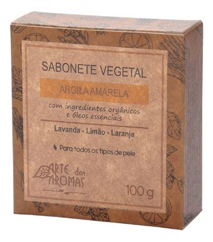 Sabonete Barra Argila Amarela - 100g Natural