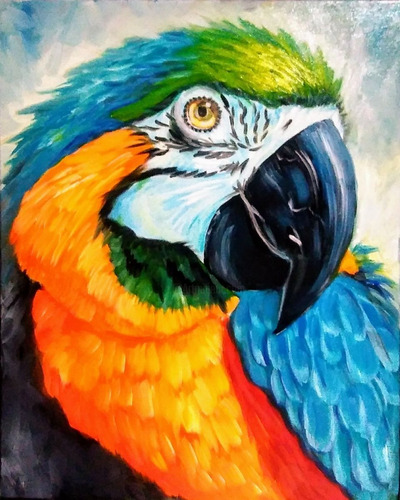 Imagen 2 de 4 de Pintura Diamante Diy Diamond Painting Kit Papagayo Chile