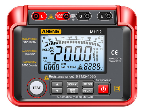 Medidor Digital De Precisión Megger Mh12, Resistencia De Mes