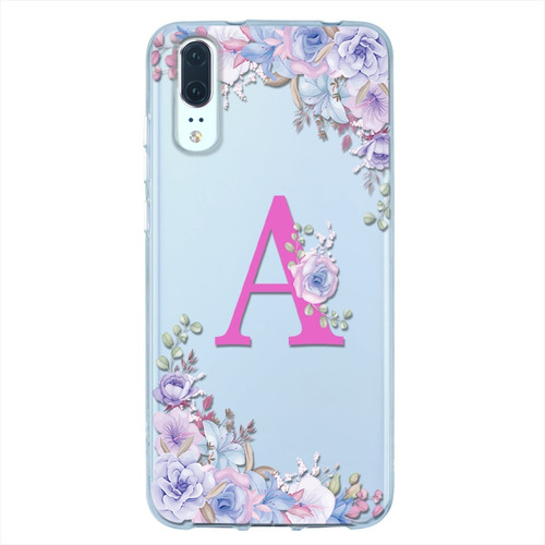 Funda Huawei  Antigolpes Flores Personalizada Tu Inicial