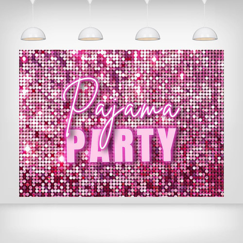 Fondo De Fiesta De Pijama 7 X 5 Pies Color Rosa Brillante