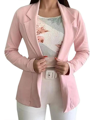 Chaqueta Tipo Blazer De Manga Larga For Mujer, Traje, Abrig