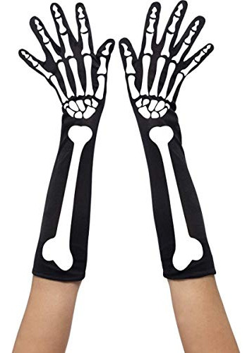 Smiffy S Esqueleto Guantes Traje Femenino