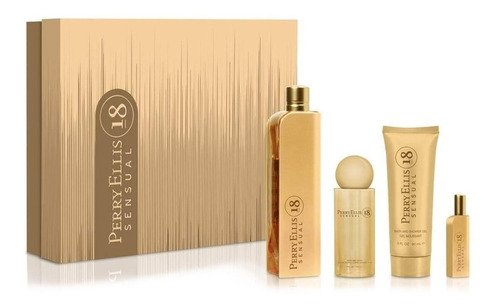 Set Perry Ellis 18 Sensual 4pzs 100 Edp/shower Gel/body Mist