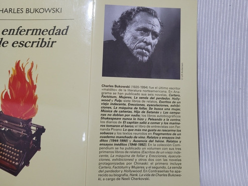 Imagen 4 de 7 de La Enfermedad De Escribir Charles Bukowski Anagrama