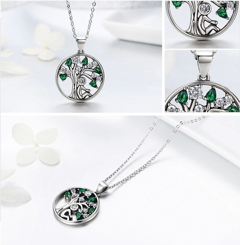 Collar - Colgante De Plata S925 Diseño Arbol De La Vida