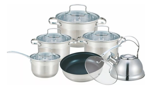 Juego Bateria Cocina Acero Cuori 12 Piezas  Difusor