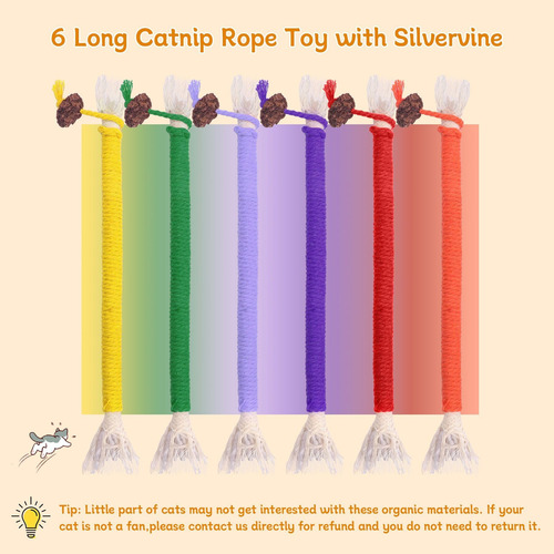 Sevenka 6 Paquete De Juguetes De Gato Silvervine, Catnip Cat