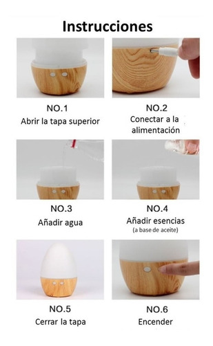 Imagen 5 de 10 de Humidificador Difusor Aromaterapia Ultrasonico Usb Velador