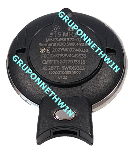 Control Remoto Siemens, P/ Mini Cooper, # 61-30-3-456-372-02