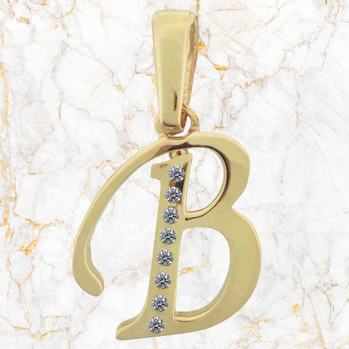 Dije Inicial Letra B Oro 14k Tamaño 2cm + Cadena De Regalo