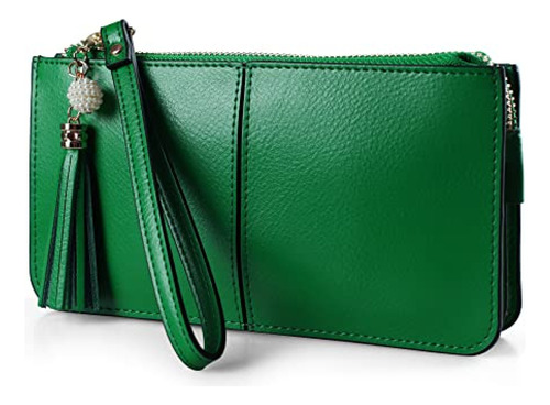 Bolso De Mano Befen Cartera De Cuero Verde Para Mujer, Carte