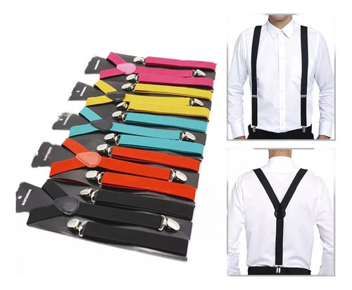 Tirantes Ajustables Colores Unitalla Unisex Color Negro