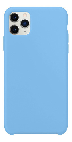 Capa Capinha Silicone Veludo Compatível C/ iPhone 11 Pró Max Cor Azul Caribe