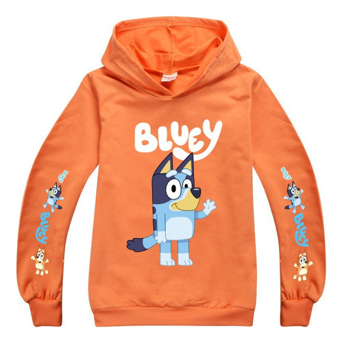 Bluey Familia Y Amigos Sudadera Con Capucha Niño  Naranja