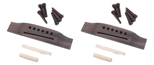 Juego De Recambio Para Guitarra Acústica Ebony Bridge End Pi