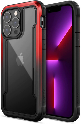 Funda Marco De Aluminio Para iPhone 13 Pro Max Rojo Degrade