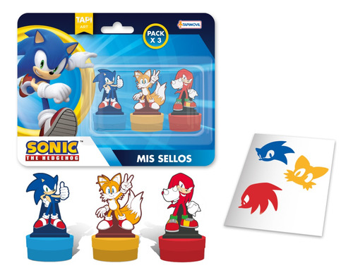 Sellos Pack X3  Sonic Eggman Colitas Sellitos 3 Figuras Sega