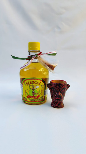 Ron Mezcal Y Vaso Artesanal / Gift Box / Origen Mexico