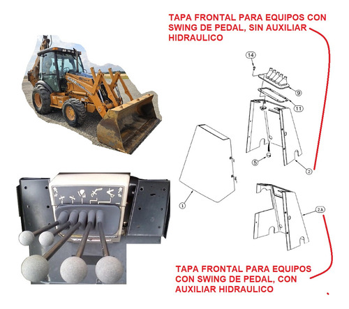 Plasticos Mando Trasero Para Case 580m 580n 5 Palancas #1 #2