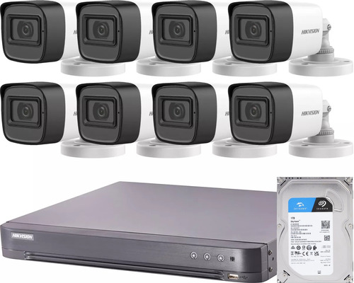 Kit Seguridad Hikvision Dvr 16 + 8 Camaras Exterior 2mp +1tb