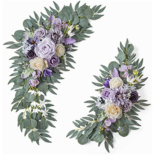 Flores De Arco De Boda (paquete De 2), Flores Moradas A...