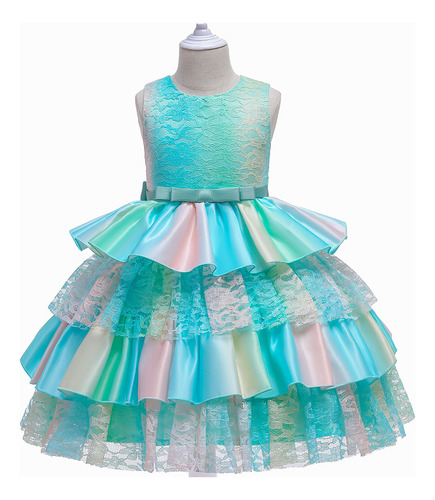 Pastel De Malla Infantil Vestido De Princesa Pompón