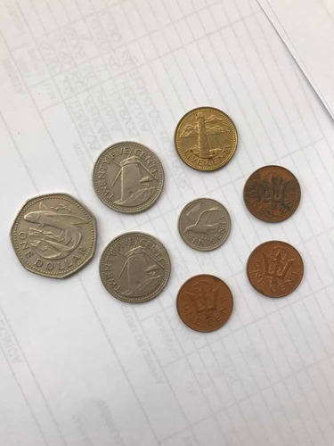 8 Monedas De Barbados Años 70-80