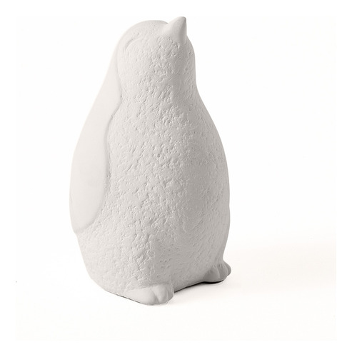 Escultura Decorativa Pinguim Cimento Branco 13cm 16816 Mart