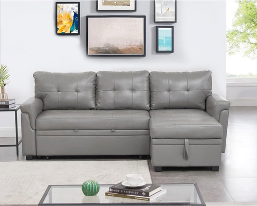 Sofá Modular C/diván De Almacenamiento; Gris; Naomi Home
