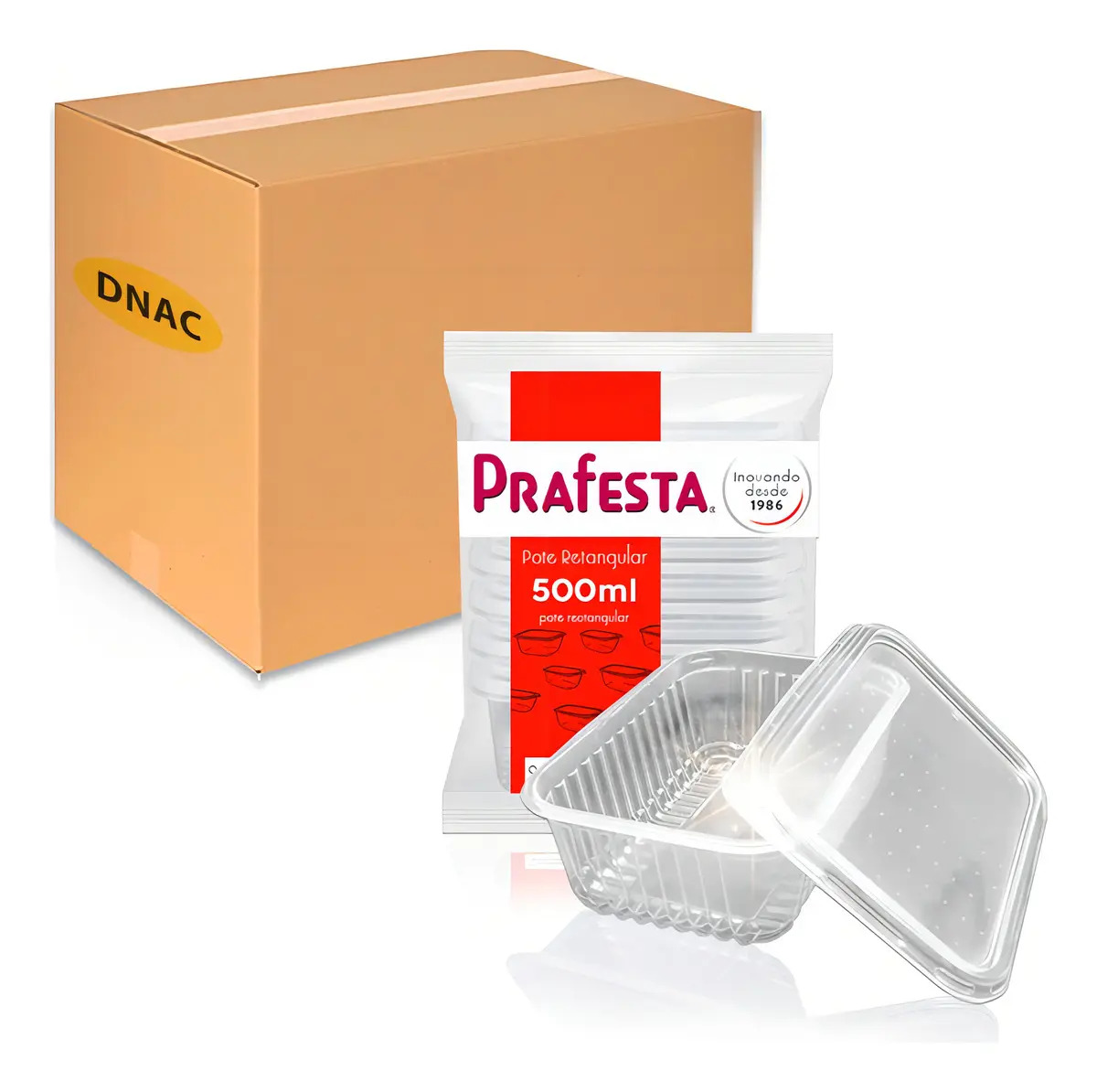 Pote Descartável 500ml Freezer Microondas Marmita - 144 Un. Cor Transparente