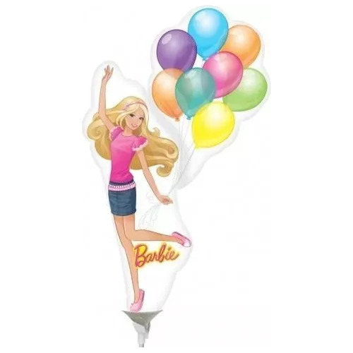 Balão Metalizado Barbie Lindo 35cm 4unids +pega-balão Top!