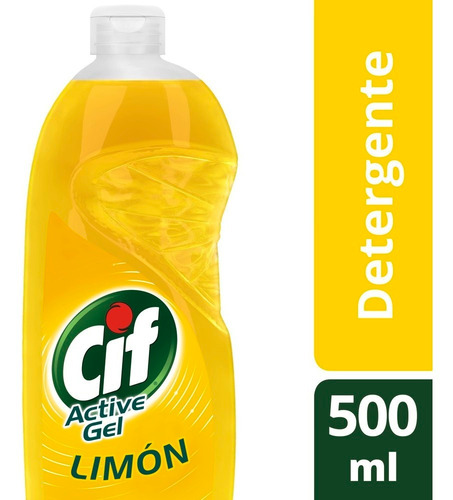 Imagen 3 de 4 de Detergente Cif Concentrado Active Gel Limon X 500ml