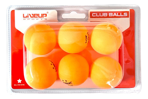 6 Bolas Tênis De Mesa Blister 40mm Laranja Ping Pong