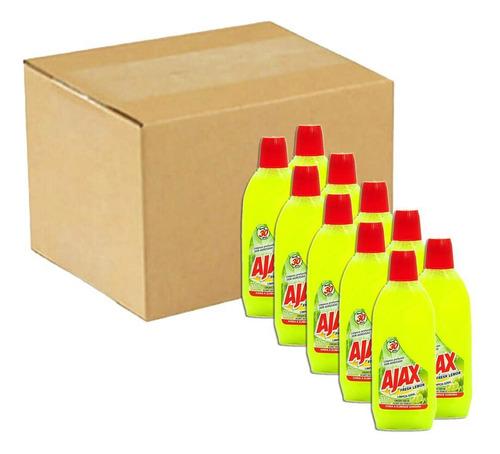 Limpador Ajax Fresh Lemon 500ml Kit 10