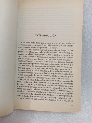 Libro El Shock Del Futuro- Alvin Toffler- 1997- Pyj (Usado)