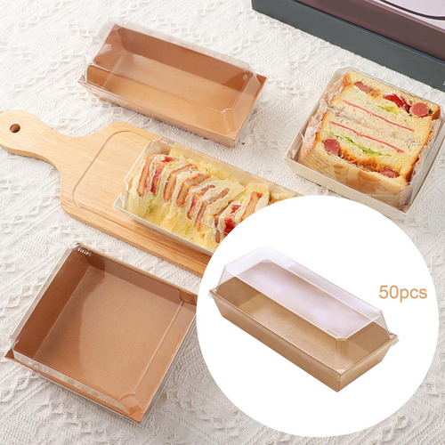 50x Cajas De Comida Cajas De Refrigerios Con Tapa