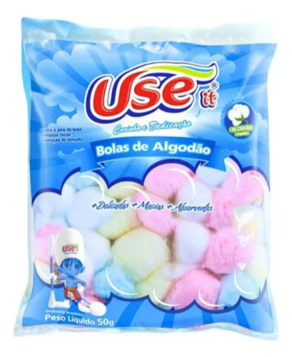 Algodão Bolas Colorido Remove Maquiagem Esmalte 20g Useit