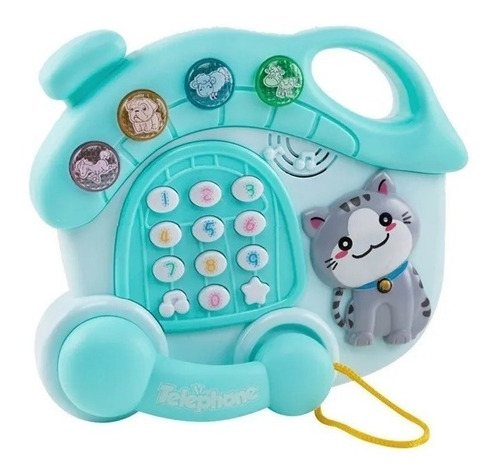 Juguete Bebe Piano Telefono Gato Luz Y Sonido Niños