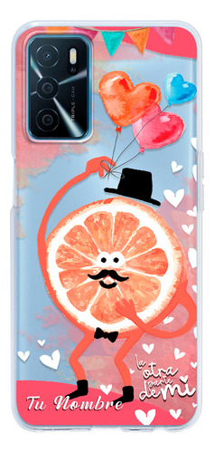 Funda Para Oppo De Parejas Media Naranja Con Nombre De Él