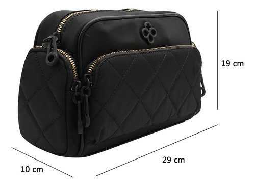 Bolso Crossbody Para Mujer Mod. Ji 2519 Jaime Ibiza® Negro Lisa Níquel Multicolor
