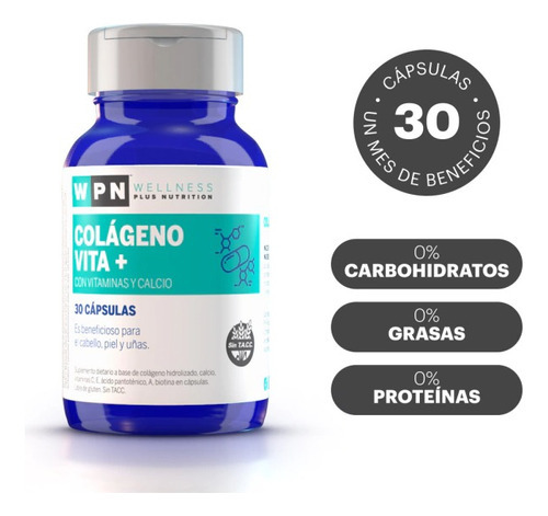 Wpn Vita + | Colágeno + Vitaminas + Calcio | Cápsulas X30 Sabor Sin Sabor