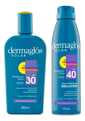 Dermaglós Combo Protector Solar Emulsión Fps30 Spray Fps40