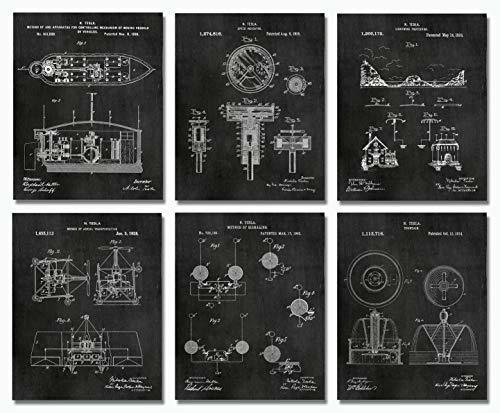 Juego De Seis Impresiones De Poster Nikola Tesla Inventos 