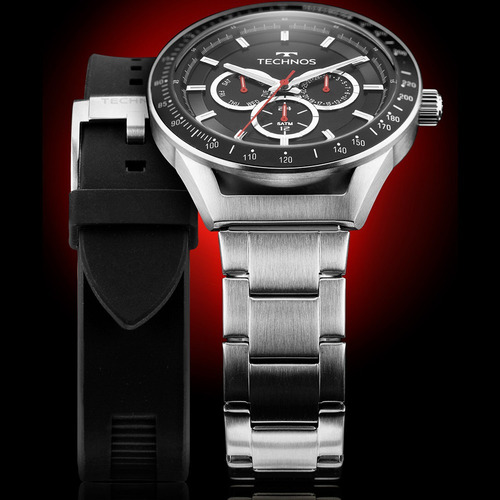 Relógio Masculino Technos Analógico 6p29ajy/t1p Pulseira Na Cor Prata Grande Redondo Original Com Garantia E Nfe