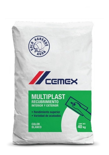 Cemento Multiplast 40kg Blanco Recubrimiento