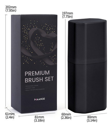 18 Set De Brochas Para Maquillaje Profesional +estuche +caja Color Negro y Oro Rosa